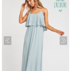 Show Me Your MuMu Caitlin Ruffle Maxi Dress Sz Xs